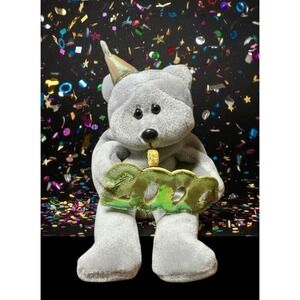 2000 Collectibe 8'' Plush Beanie Bear Millennial Y2K New Year Birthday Celebrate